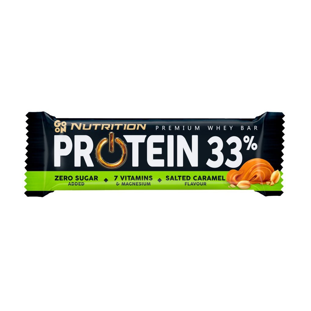Протеїновий батончик Go On Nutrition Protein 33% Солона карамель, з вітамінами, без цукру, 50 г